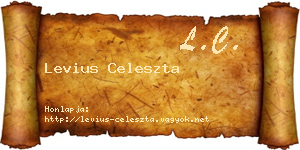 Levius Celeszta névjegykártya